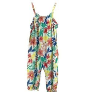 CJP Baby Girl Floral Safari Tropical Sleeveless Coverall Jumpsuit 6-9 Months‎